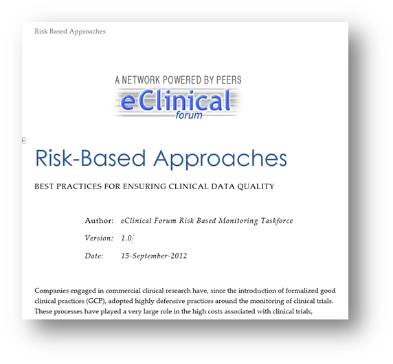 Risk-Based monitoring - ENDED